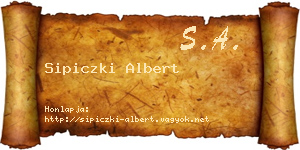 Sipiczki Albert névjegykártya